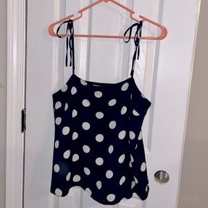 Polka dot navy blue tank top